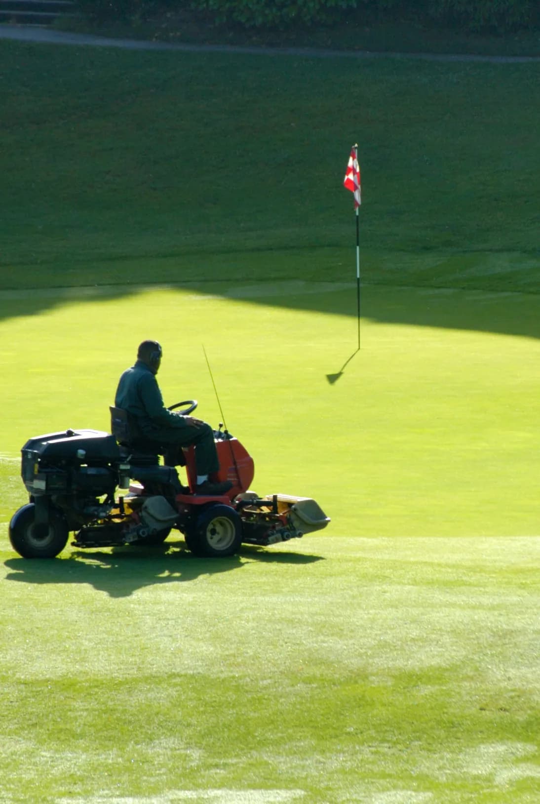 Golf course maintenance in progress